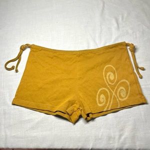 Adjustable Mustard Yellow Low-Rise Shorts